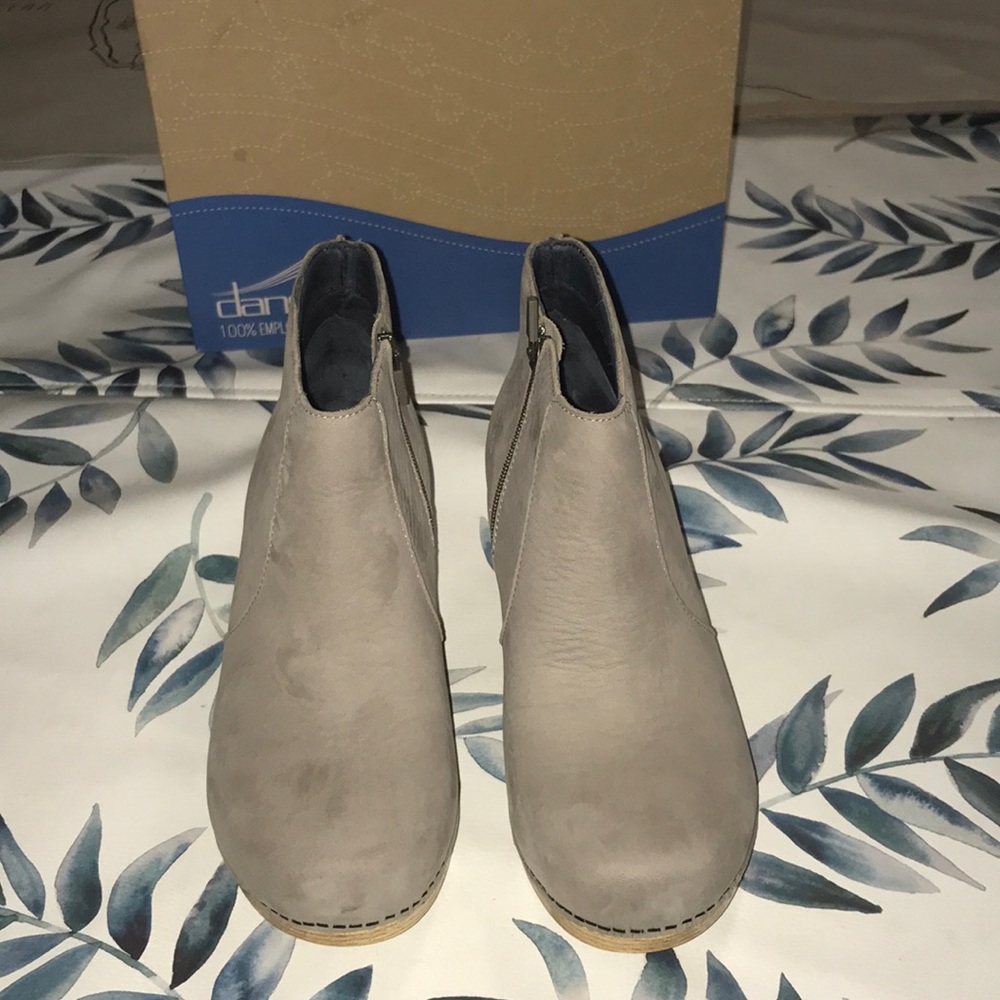 Dansko Taupe Suede Ankle Boots - Picture 3 of 4
